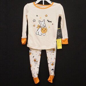 Laura Ashley 2 Piece PJ Set Scottie Dogs with Pumpkins Halloween Print Girl’s 2T